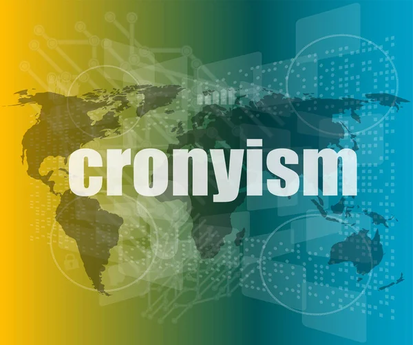 Words Cronyism Digital Screen Business Concept — Stock Photo, Image