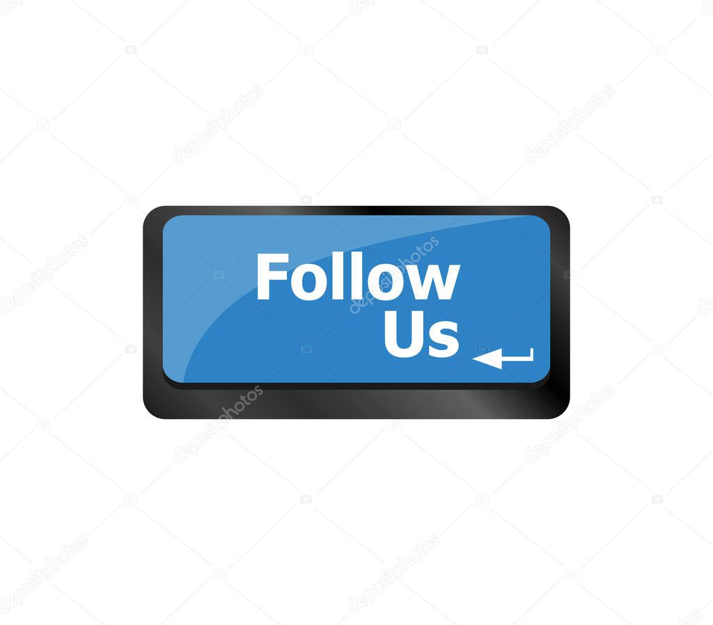 Social media concept: Keyboard with Follow Us button