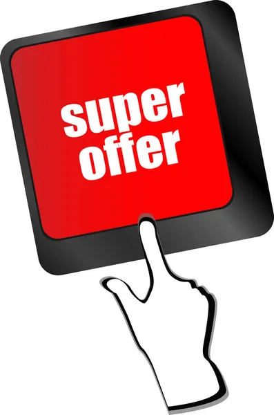 Super Offer Text Laptop Computer Keyboard — Stock Photo, Image