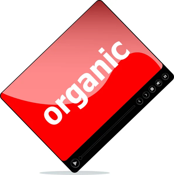 Social Media Concept Media Player Interface Organic Word — Stock Photo, Image