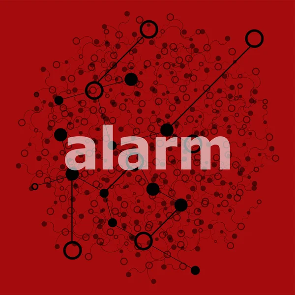 Alarma Texto Concepto Seguridad Fondo Abstracto Con Puntos Líneas Conexión — Foto de Stock