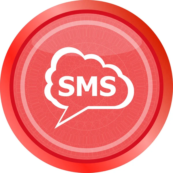 Sms Glossy Web Icoon Geïsoleerd Witte Achtergrond — Stockfoto