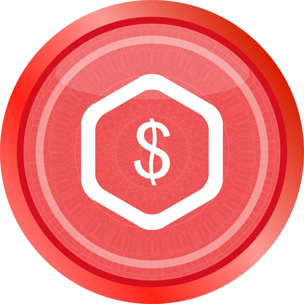 Web Ikona Chmura Dolar Pieniądze Znak Przycisk — Zdjęcie stockowe