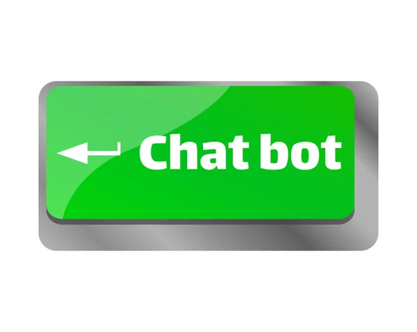 Chat Bot Gros Plan Clavier Entrez Clé Ordinateur — Photo