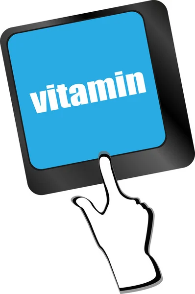 Bilgisayar Klavyesindeki Vitamin Sözcüğü — Stok fotoğraf