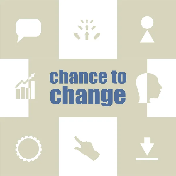 Business Concept Text Chance Change Infographic Elements Business Icon Set — Stock Photo, Image