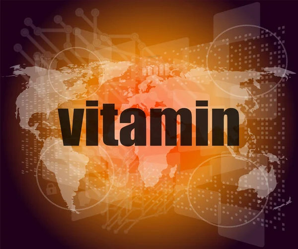 Mot Vitamine Sur Écran Numérique — Photo