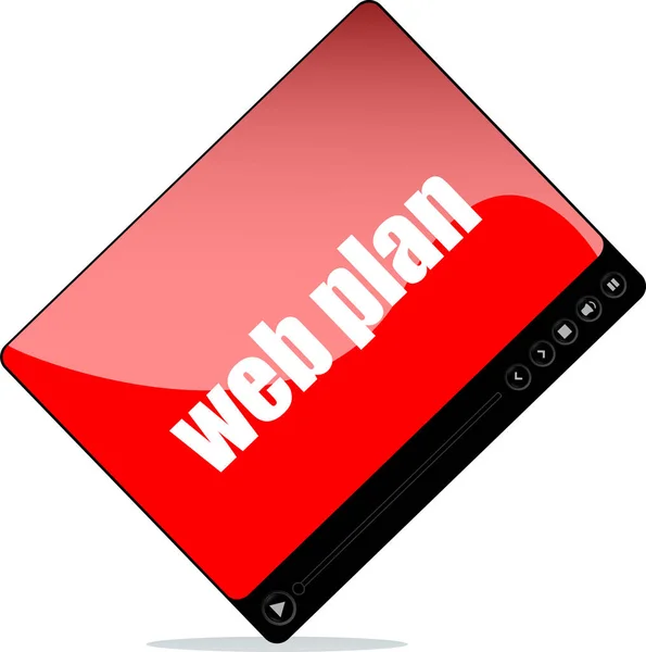 Web Için Web Planı Kelimeleriyle Video Oynatıcı — Stok fotoğraf