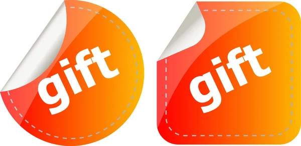 Gift Stickers Set Web Icon Button Isolated White — Stock Photo, Image