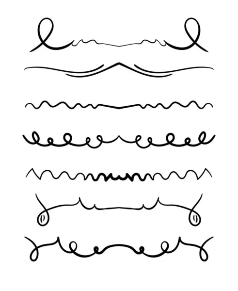 Çizimi Klasik Yazısı Seti Dekoratif Sanat Girdaplarını Yazı Için Serpiyor — Stok Vektör