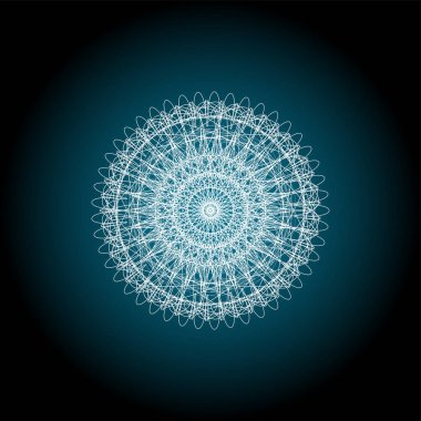 Mavi Kızılderili süsü. Tasarım için Mandala geriiloche spirografik elementleri.