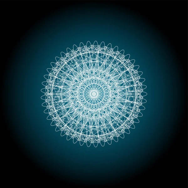 Blue Indian Ornament Mandala Guiiloche Spirographic Elements Design — Stock Photo, Image