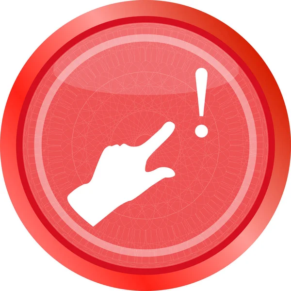 Ausrufezeichen Symbol Mit Menschenhand Hilfe Symbol Faq Zeichen Stilknöpfe — Stockfoto
