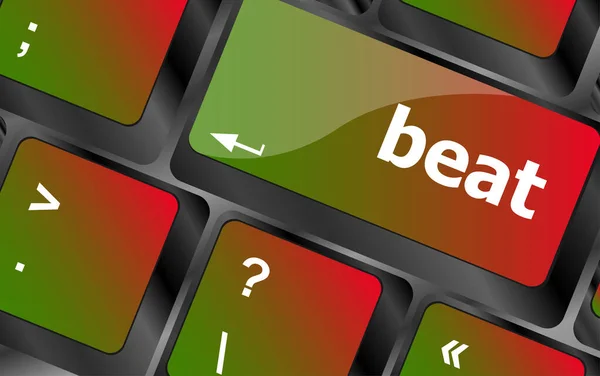 Beat Word Keyboard Key Notebook Computer Button — Stock Photo, Image