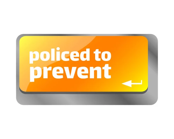 Policed Prevent Close Keyboard Enter Computer Key — Stock Photo, Image