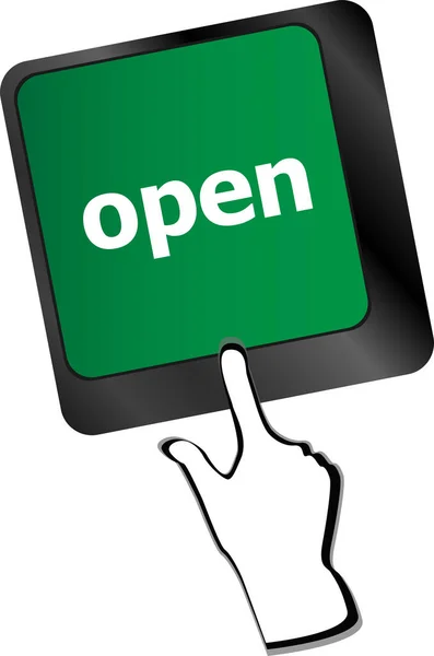 Open Knop Het Toetsenbord Van Computer — Stockfoto