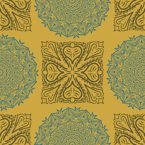 Mandala Sin Costuras Moda Fondo Vectorial Dibujado Mano Patrón Abstracto — Vector de stock