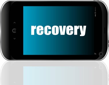 Bilgi konsepti. Mesaj kurtarıcı. Ayrıntılı modern akıllı telefon