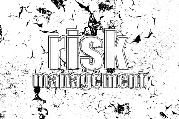 Text Risk Management Business Concept Painted Word White Black Vintage — Stock Photo, Image