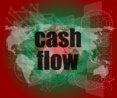 iş sözcükleri para akışı dijital ekranda mali başarı gösteren