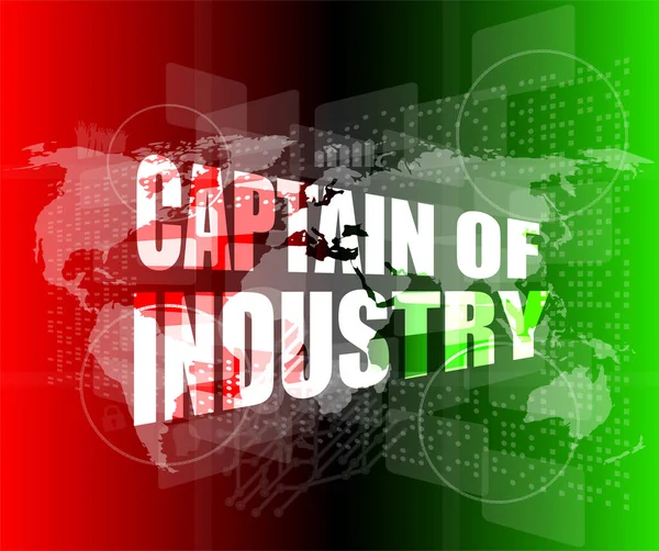 Capitaine Mot Industrie Sur Interface Numérique Écran Tiuch Salut Technologie — Photo