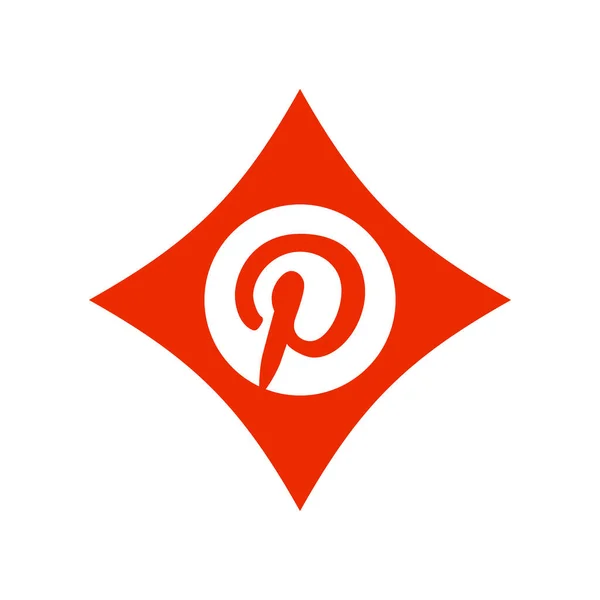 Logo Pinterest Pinterest Webová Mobilní Aplikace Která Provozuje Webové Stránky — Stock fotografie