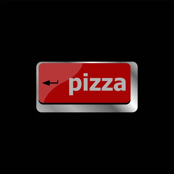 Dator Tangentbord Med Blå Pizza Ord Enter Tangenten — Stockfoto
