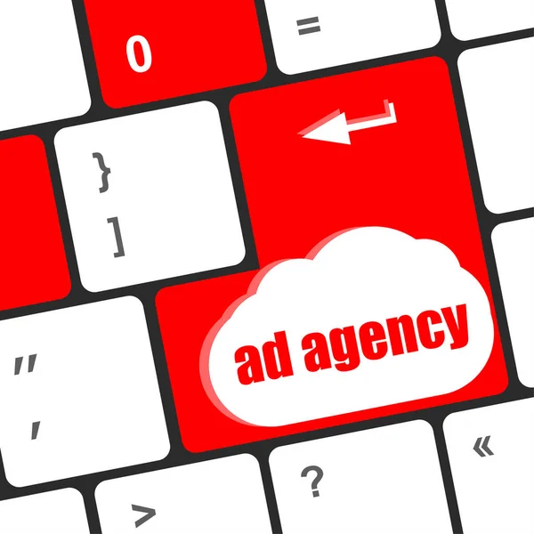 Advertising Concept Computer Keyboard Word Agency — Stock Photo, Image
