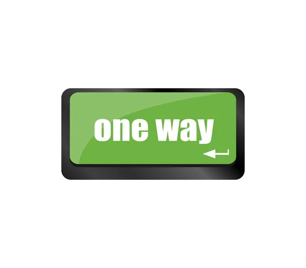 One Way Button Computer Keyboard Key — Stock Photo, Image