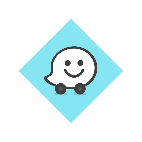 Logo Waze Waze Aplikacja Społecznościowa Czasie Rzeczywistym Aplikacja Waze Charków — Zdjęcie stockowe