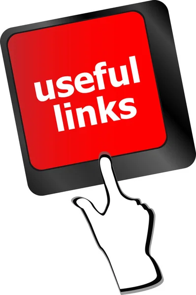 Botão Teclado Links Úteis Conceito Negócio — Fotografia de Stock