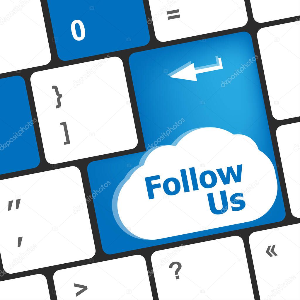 Social media concept: Keyboard with Follow Us button