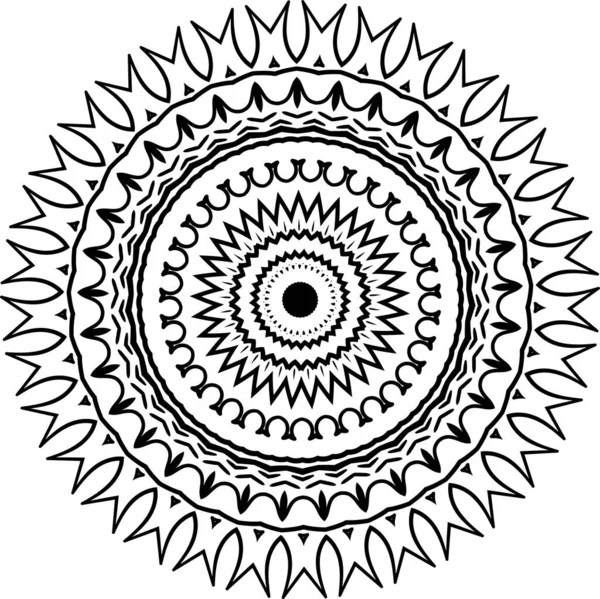 Mandala Aislado Sobre Fondo Blanco Ilustración Abstracta Del Vector Patrón — Vector de stock