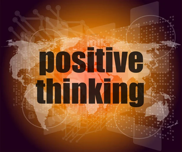 Pozitív Gondolkodás Képernyőn Motiváció Üzleti Koncepció — Stock Fotó
