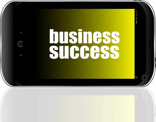 Business Concept Smartphone Con Testo Successo Aziendale Mostra — Foto Stock