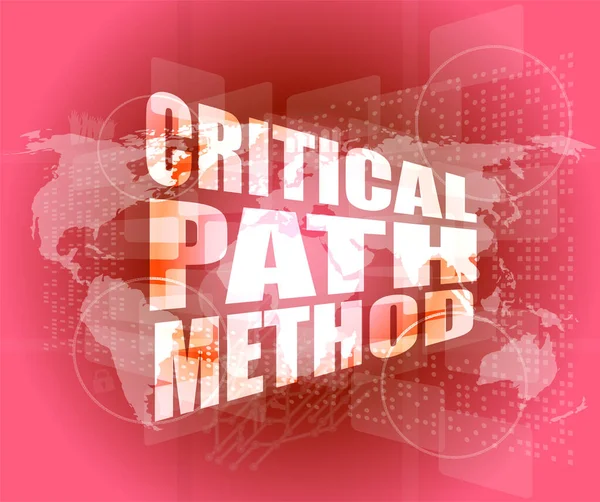 Critical Path Method Words Digital Screen World Map — Stock Photo, Image