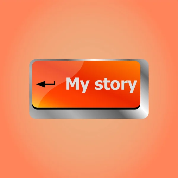 我的故事故事的概念计算机键盘键按钮 — 图库照片