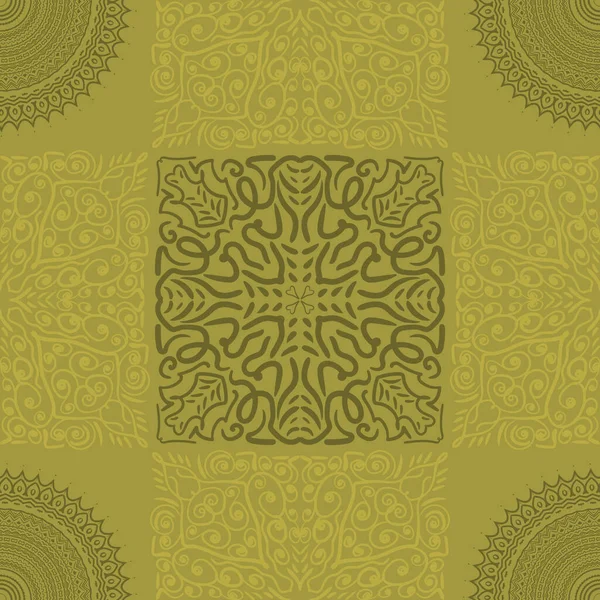 シームレスな抽象パターン 手描きベクトル背景 トレンディなシームレスマンダラ 生地の質感 — ストックベクタ
