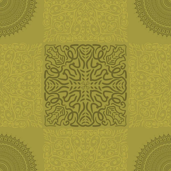 Patrón Abstracto Sin Costuras Fondo Vectorial Dibujado Mano Mandala Sin — Vector de stock