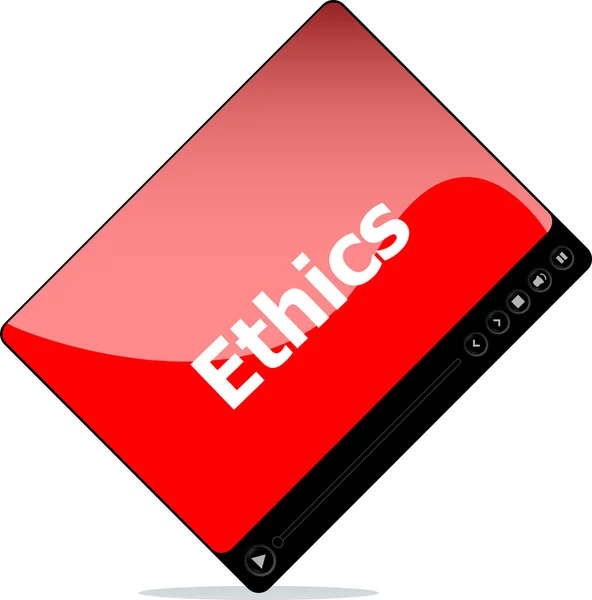 Video Movie Media Player Ethics Word — Stock Photo, Image