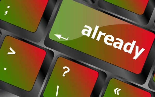 Already Word Computer Keyboard Key Online Education — Stock Photo, Image