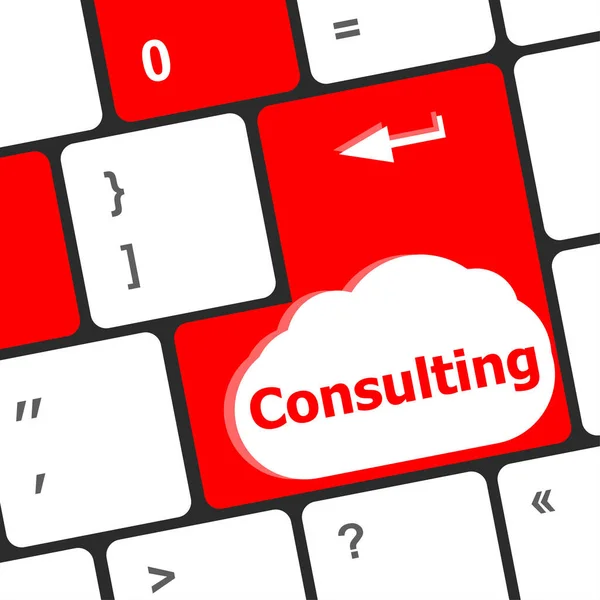 Computer Toetsenbord Met Sleutel Consulting Business Concept — Stockfoto