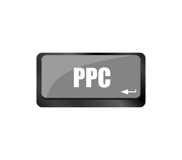 Ppc Pay Click Concept Баттон Сучасних Комп Ютерних Клавіатурах — стокове фото