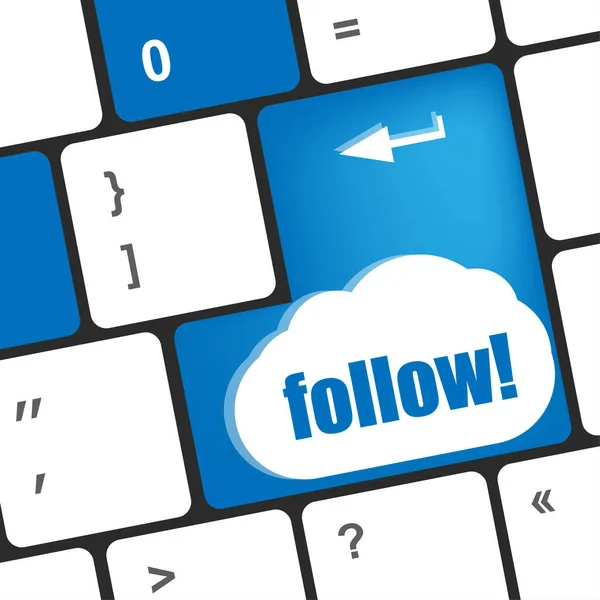 Social Media Oder Social Network Konzept Tastatur Mit Follow Taste — Stockfoto