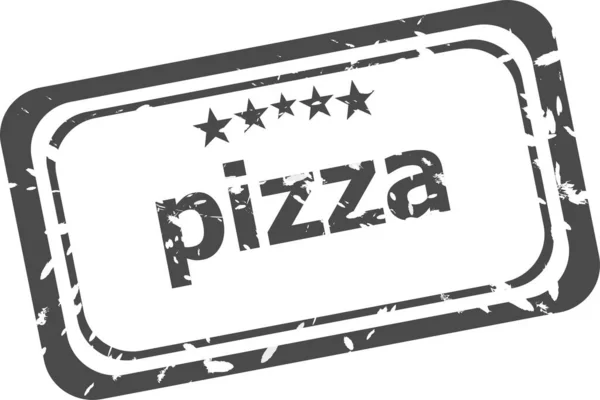 Pizza Grunge Timbro Gomma Isolato Sfondo Bianco — Foto Stock