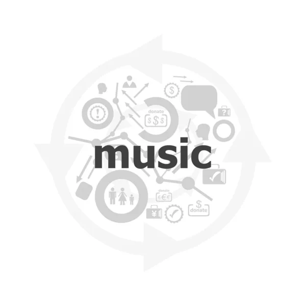 Textová Hudba Digitálním Pozadí Sociální Koncept Ikona Tlačítko Nastaveny — Stock fotografie