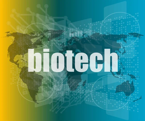 Biotech Words Digital Touch Screen Interface — Stock Photo, Image