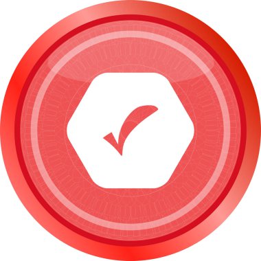 İşaretli işaretli parlak web düğmesi, beyaz üzerine izole edilmiş simge