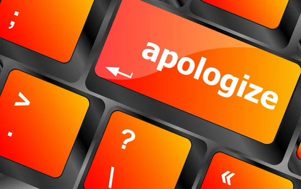 Teclado Com Entrar Botão Pedir Desculpas Sobre Ele — Fotografia de Stock