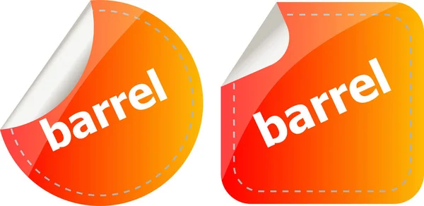 Barrel Word Stickers Button Set Business Label — Stock Photo, Image
